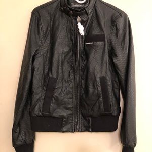 Members Only brand leather Moto jacket